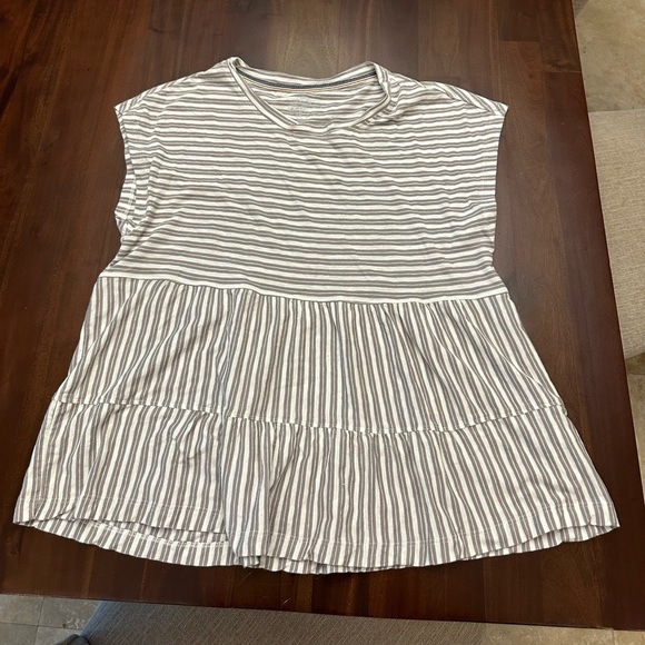 Pilcro Anthropologie Striped Peplum Tunic Top (12) - Picture 2 of 5